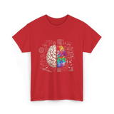 Colorful Brain Science Neuroscience T-Shirt - Red