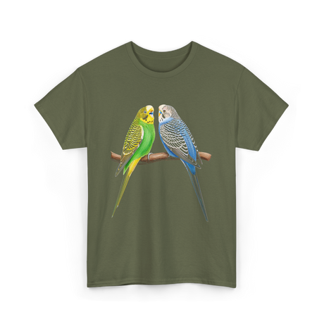 Colorful Budgies Bird Budgies Lover T-Shirt - Military Green