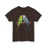 Colorful Budgies Bird Budgies Lover T-Shirt - Dark Chocolate