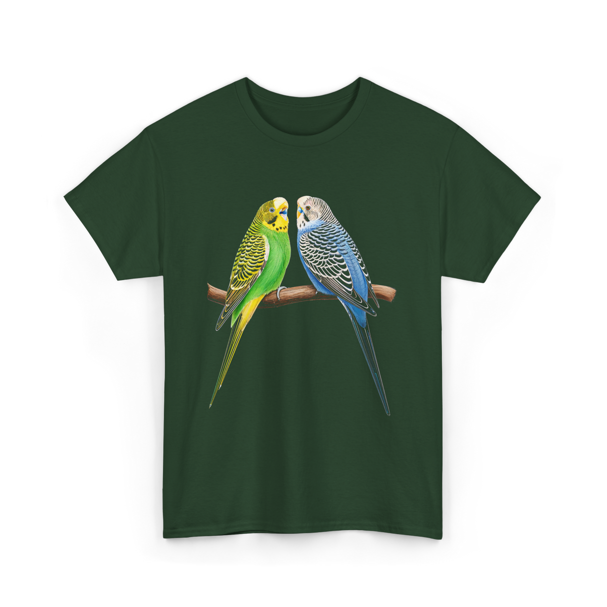 Colorful Budgies Bird Budgies Lover T-Shirt - Forest Green