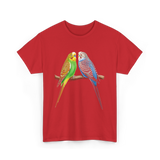 Colorful Budgies Bird Budgies Lover T-Shirt - Red