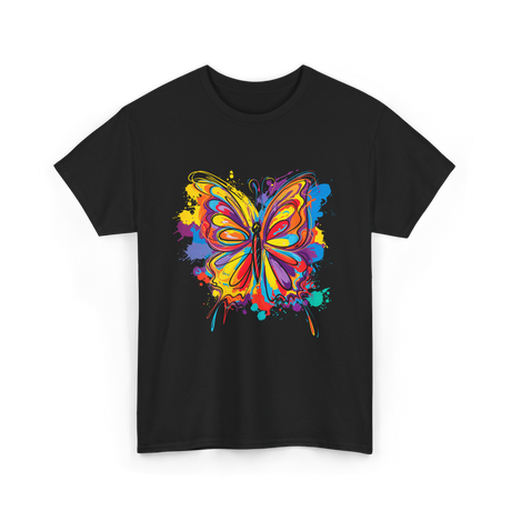 Colorful Butterfly Art Butterfly T-Shirt - Black