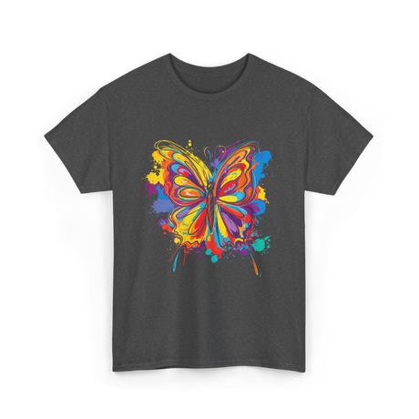 Colorful Butterfly Art Butterfly T-Shirt - Dark Heather