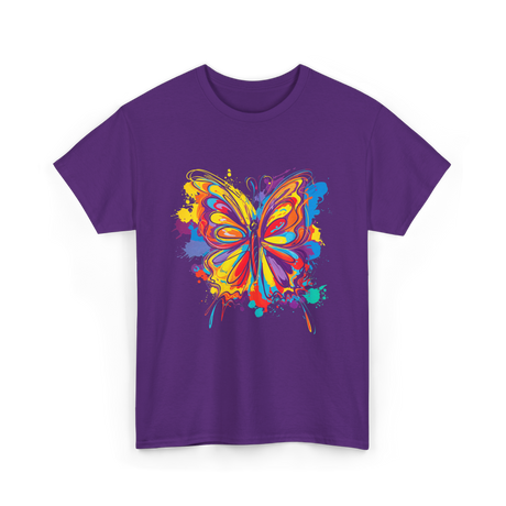 Colorful Butterfly Art Butterfly T-Shirt - Purple