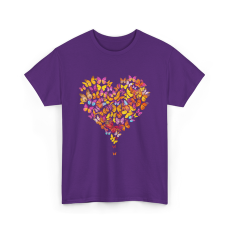 Colorful Butterfly Heart Butterflies T-Shirt - Purple