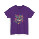 Colorful Cat Art Cat Lovers T-Shirt - Purple