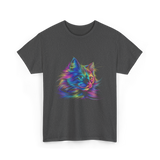 Colorful Cat Art Cat Lovers T-Shirt - Dark Heather