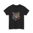 Colorful Cat Art Cat Lovers T-Shirt - Black