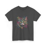 Colorful Cat Art Cat Lovers T-Shirt - Dark Heather