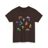 Colorful Climbing Holds Rock Climbing T-Shirt - Dark Chocolate