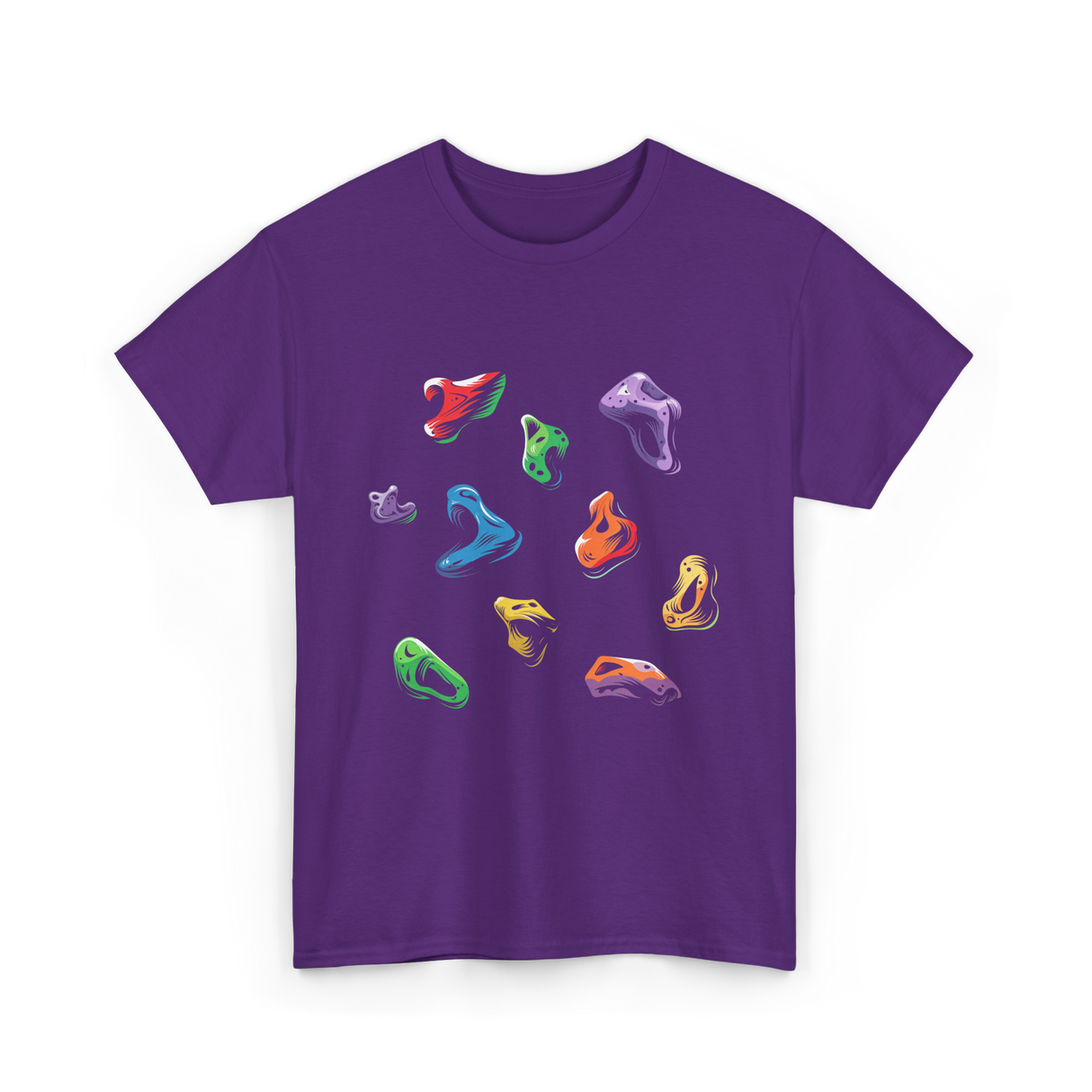 Colorful Climbing Holds Rock Climbing T-Shirt - Purple