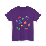 Colorful Climbing Holds Rock Climbing T-Shirt - Purple