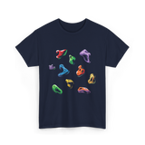 Colorful Climbing Holds Rock Climbing T-Shirt - Navy