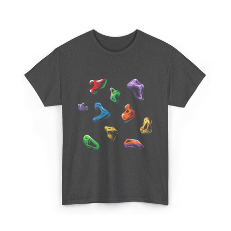 Colorful Climbing Holds Rock Climbing T-Shirt - Dark Heather