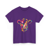 Colorful Cow Art Cow T-Shirt - Purple