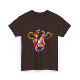 Colorful Cow Art Cow T-Shirt - Dark Chocolate