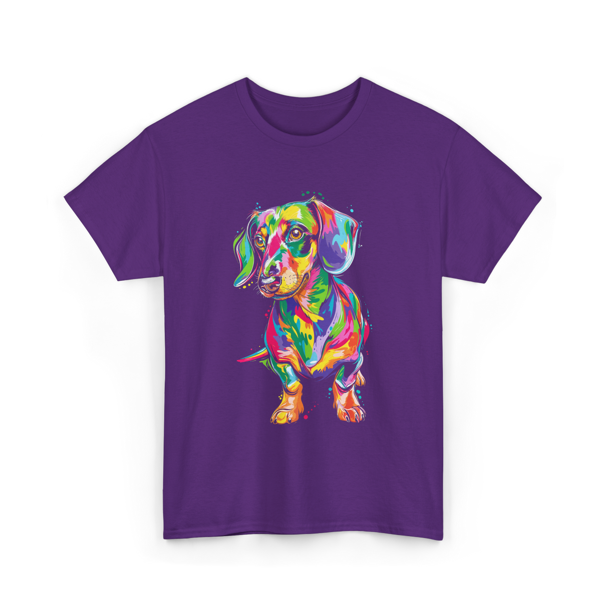 Colorful Dachshund Dog Lover T-Shirt - Purple