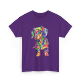 Colorful Dachshund Dog Lover T-Shirt - Purple