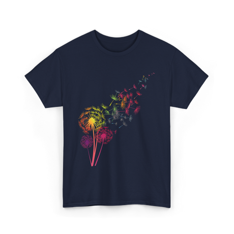 Colorful Dandelions Dandelion T-Shirt - Navy