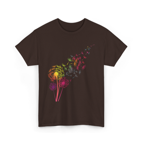 Colorful Dandelions Dandelion T-Shirt - Dark Chocolate