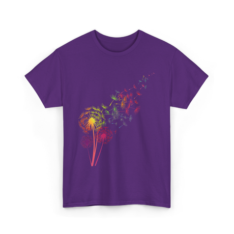 Colorful Dandelions Dandelion T-Shirt - Purple