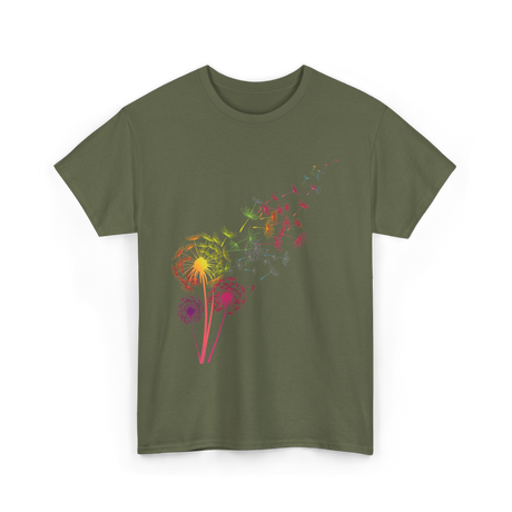 Colorful Dandelions Dandelion T-Shirt - Military Green