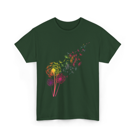 Colorful Dandelions Dandelion T-Shirt - Forest Green