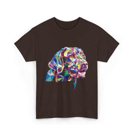 Colorful Dog Art Dog Lovers T-Shirt - Dark Chocolate