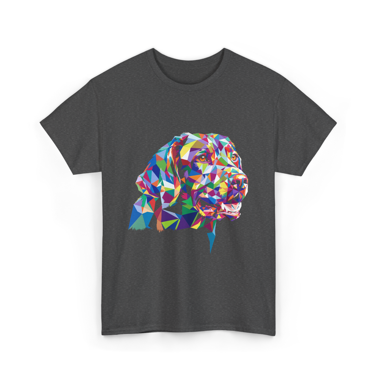 Colorful Dog Art Dog Lovers T-Shirt - Dark Heather