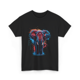 Colorful Elephant Art Elephant T-Shirt - Black