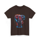 Colorful Elephant Art Elephant T-Shirt - Dark Chocolate