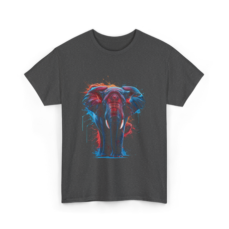 Colorful Elephant Art Elephant T-Shirt - Dark Heather