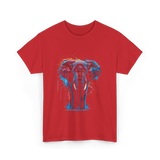 Colorful Elephant Art Elephant T-Shirt - Red