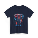 Colorful Elephant Art Elephant T-Shirt - Navy