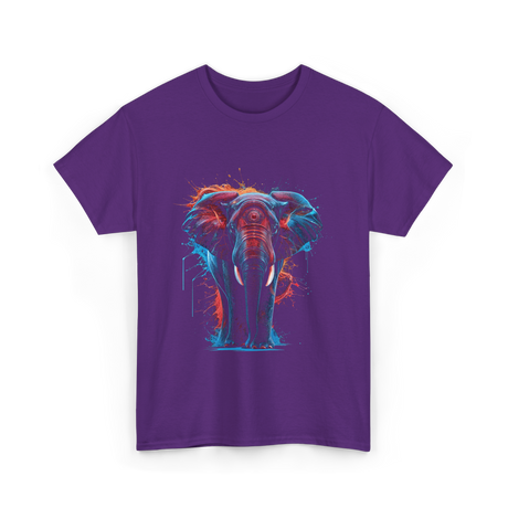 Colorful Elephant Art Elephant T-Shirt - Purple