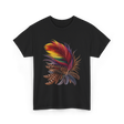 Colorful Feathers Tribal Art T-Shirt - Black