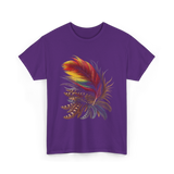 Colorful Feathers Tribal Art T-Shirt - Purple