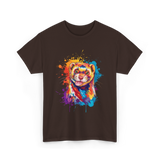 Colorful Ferret Ferret Art T-Shirt - Dark Chocolate