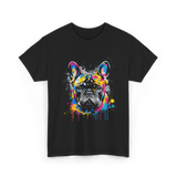 Colorful Frenchie Dog Lover T-Shirt - Black