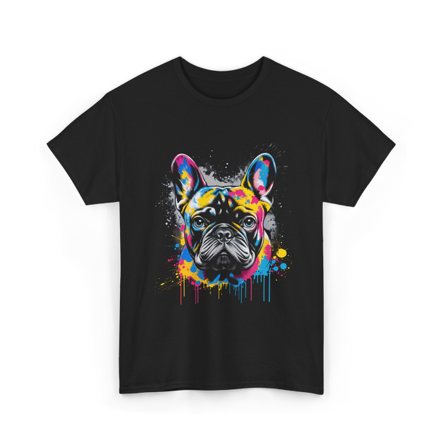 Colorful Frenchie Dog Lover T-Shirt - Black