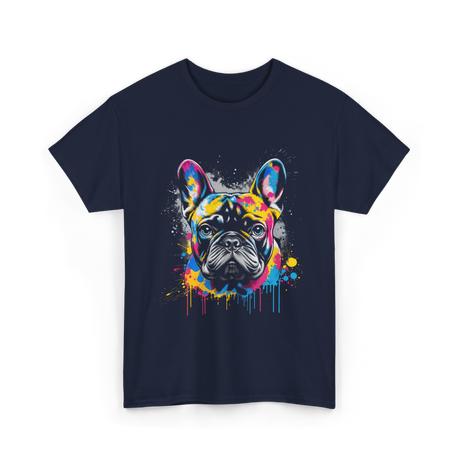 Colorful Frenchie Dog Lover T-Shirt - Navy