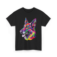 Colorful German Shepherd Dog T-Shirt - Black