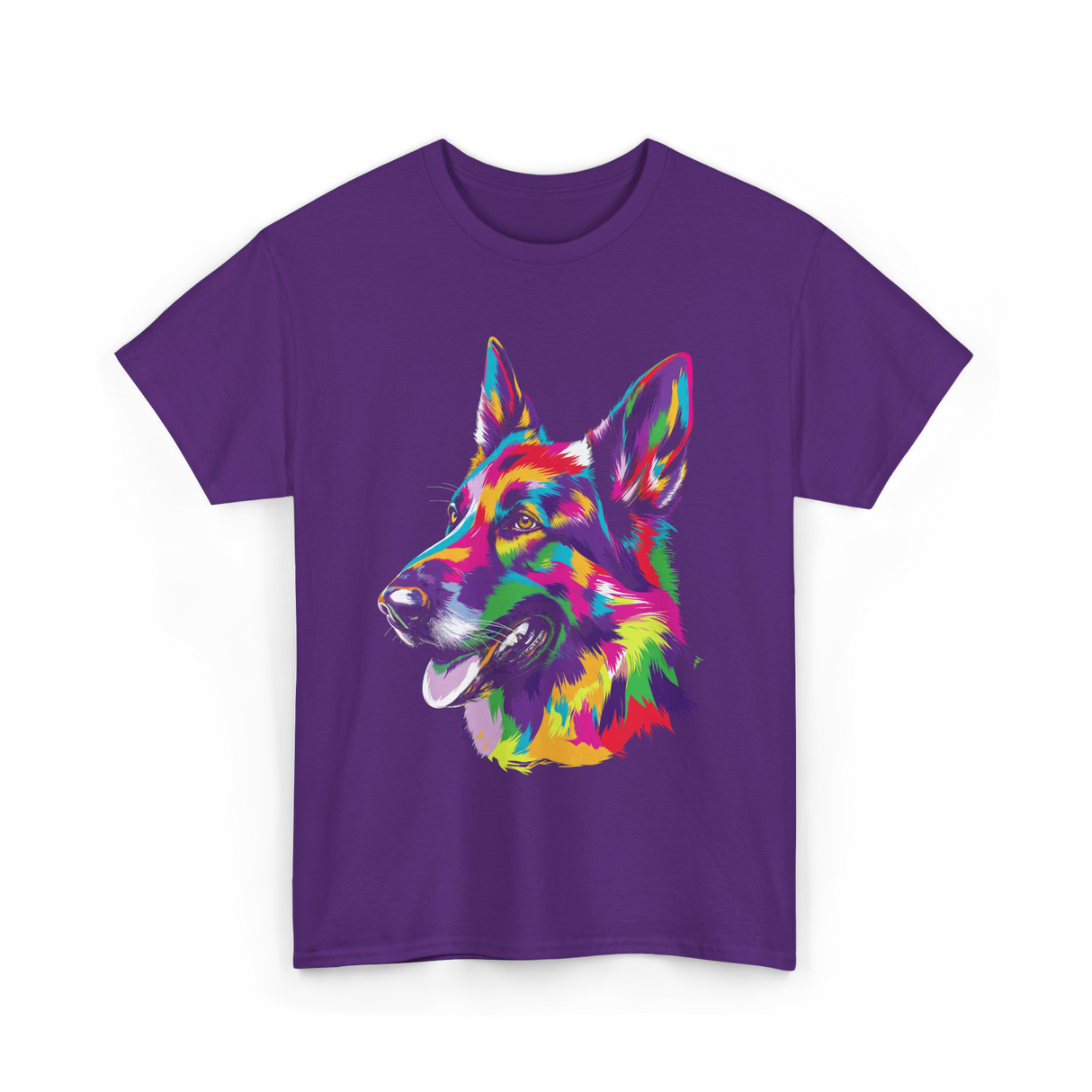 Colorful German Shepherd Dog T-Shirt - Purple