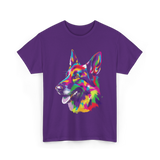 Colorful German Shepherd Dog T-Shirt - Purple