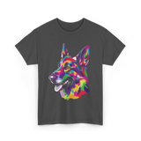 Colorful German Shepherd Dog T-Shirt - Dark Heather