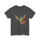 Colorful Hummingbird Art Hummingbird T-Shirt - Dark Heather