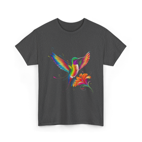 Colorful Hummingbird Art Hummingbird T-Shirt - Dark Heather