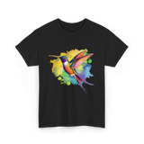 Colorful Hummingbird Nature Lover T-Shirt - Black