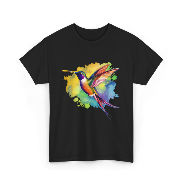 Colorful Hummingbird Nature Lover T-Shirt - Black