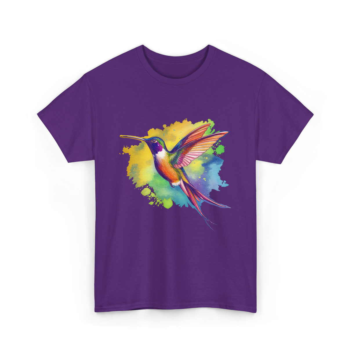 Colorful Hummingbird Nature Lover T-Shirt - Purple